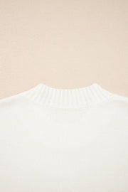 Embroidered Flower Ribbed Loose Sweater