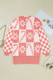ELITE CASA Christmas Candycane Snowflake Sweater