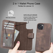 ELITE CASA iPhone 13 Leather Detachable 