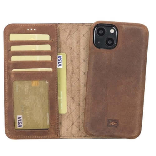 ELITE CASA iPhone 13 Leather Detachable Wallet Case