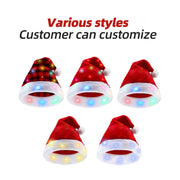 ELITE CASA Glowing Santa Hat 2-Pack