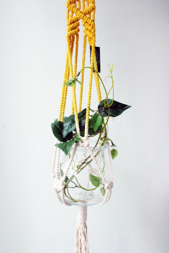 ELITE CASA Hand-Dyed Macrame Hanging Planter