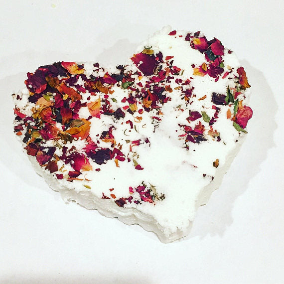 Rose heart bath bomb / organic bath bomb  Valentines Gift