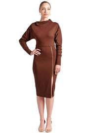ELITE CASA Josefa Asymmetric Midi Dress