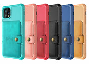 ELITE CASA 360 Magnetic Leather Wallet Armor Case for iPhone available in multiple colors: teal, pink, red, black, blue, beige.
