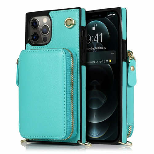 ELITE CASA Zipper Wallet Crossbody Case for iPhone
