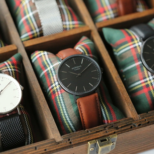 Modern Font Engraving - Men's Minimalist Watch + Walnut Strap - Image 2