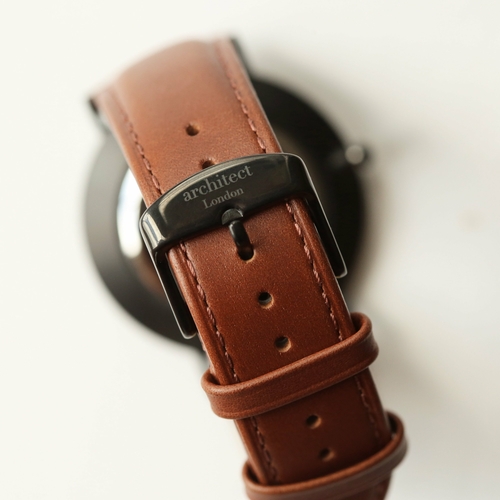 Modern Font Engraving - Men's Minimalist Watch + Walnut Strap - Image 5