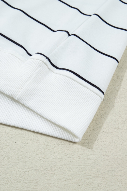 Stripe Colorblock Half Zip V-Neck Sleeveless Top - Image 3