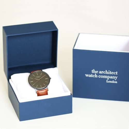 Modern Font Engraving - Men's Minimalist Watch + Walnut Strap - Image 7