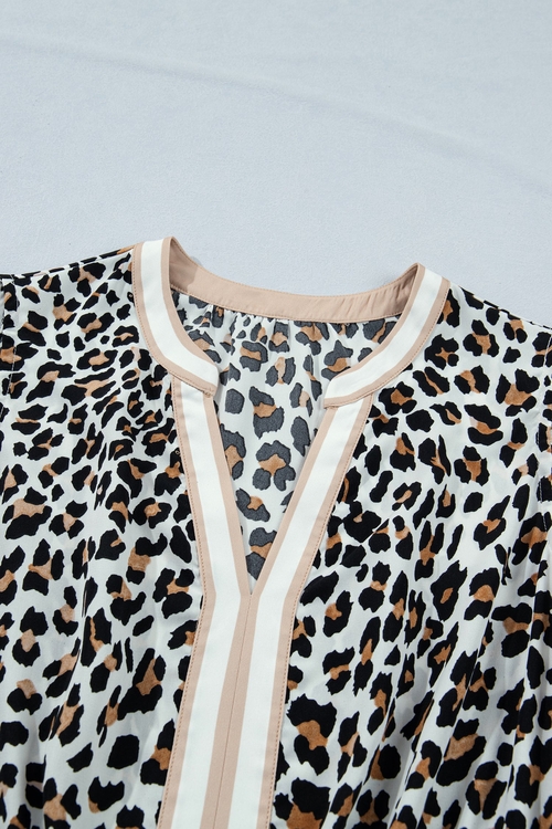 Leopard Colorblock Sleeveless Midi Dress - Image 4