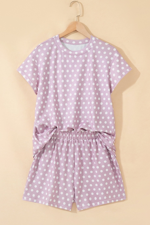 Polka Dot Relaxed Top & Drawning Shorts Set - Image 5