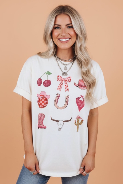 Western Coquette Cowgirl Short Sleeve Tee