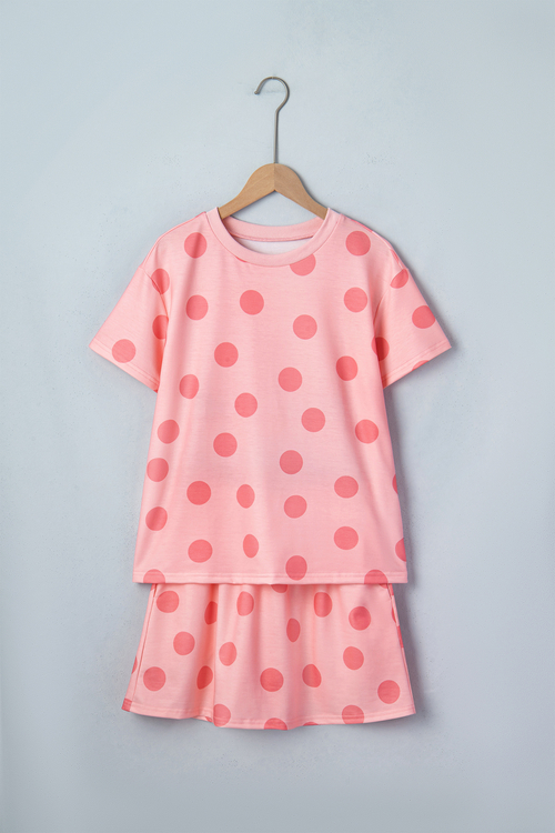 Polka Dot Short Sleeve Top & Mini Skort Set - Image 3
