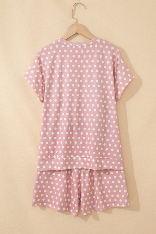 Polka Dot Relaxed Top & Drawning Shorts Set - Image 2