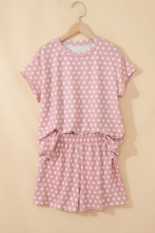 Polka Dot Relaxed Top & Drawning Shorts Set - Image 3
