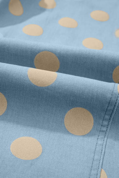 Polka Dot Denim Bow Pocket Barrel Leg Jeans - Image 6