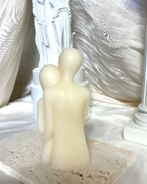 Cuddling Couple Candle — Romantic Sculptural Soy Wax, Handmade in USA - Image 4
