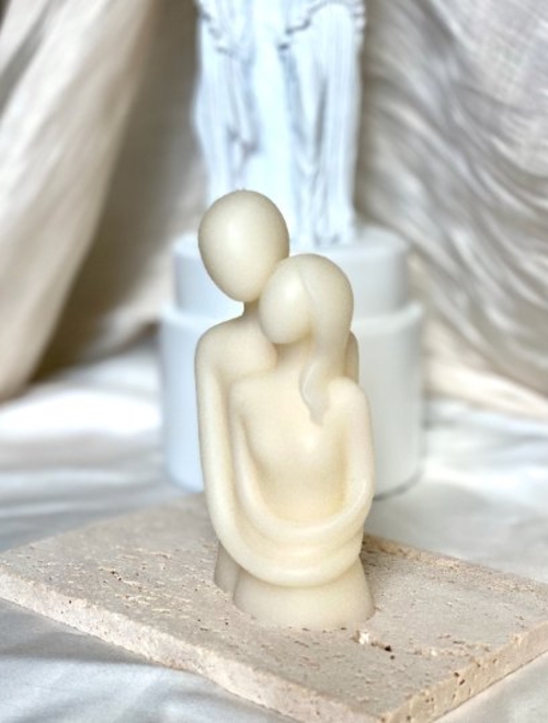 Cuddling Couple Candle — Romantic Sculptural Soy Wax, Handmade in USA - Image 3