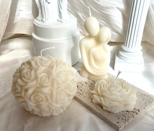 Cuddling Couple Candle — Romantic Sculptural Soy Wax, Handmade in USA - Image 2