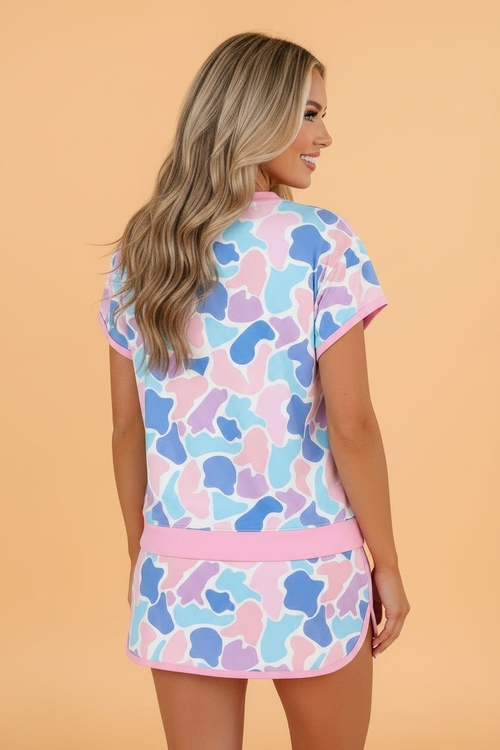 Camo Short Sleeve Top & Athletic Skort Set - Image 2