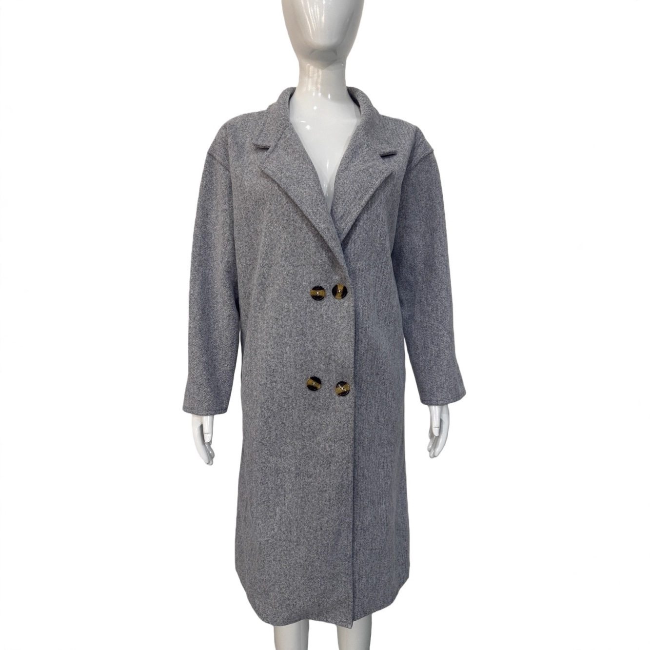 Women's Mid-Length French Hepburn Style Retro Slim Wool Coat - Image 4